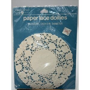 NOS Vintage Forget Me Not American Greetings Lace  Doilies 20 Piece 6 inch